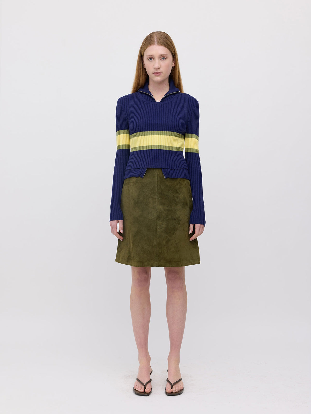 Parker Double Up Sweater - Navy Stripe