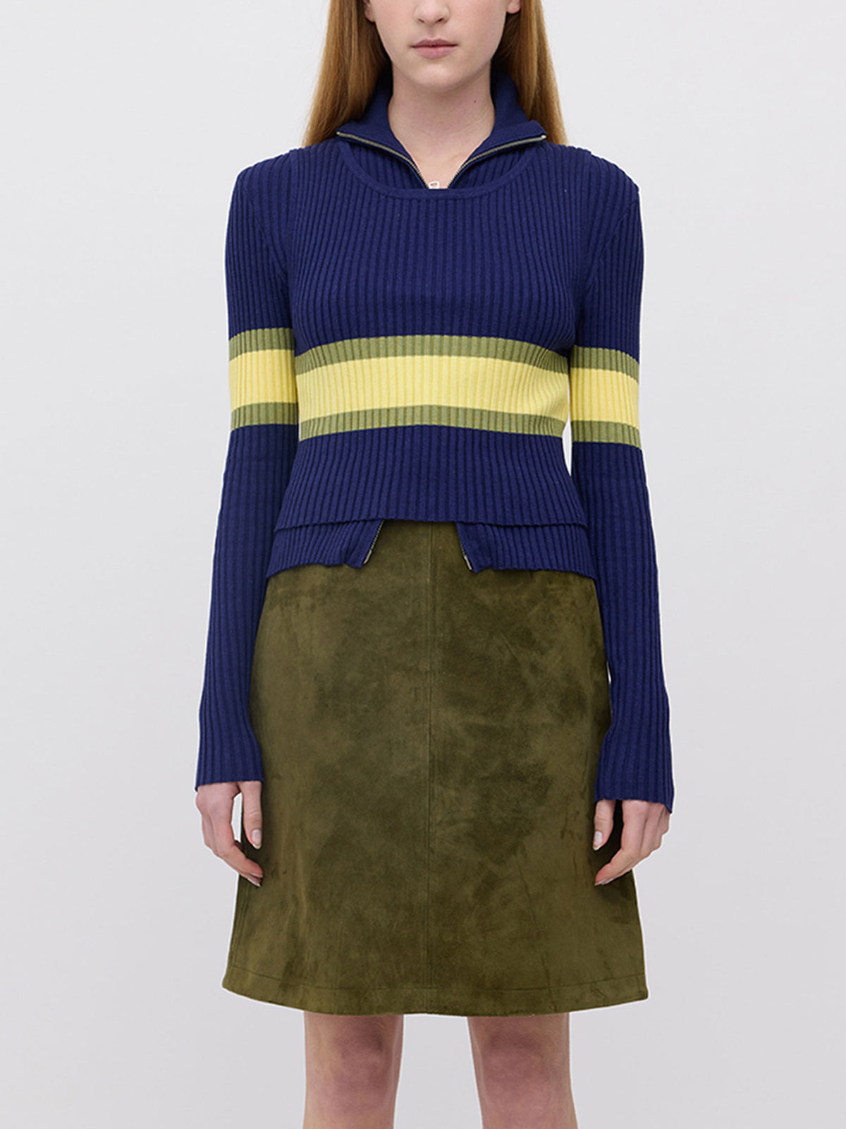 Parker Double Up Sweater - Navy Stripe