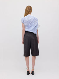 Charlie Shorts - Charcoal Thin Stripe